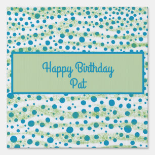 Personalized Birthday By the Sea Blue and Green   Sign