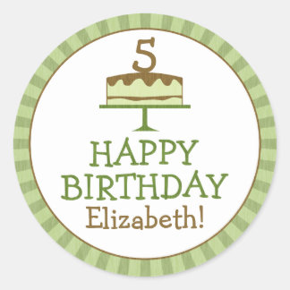 Personalized Birthday Cake Kids Birthday Stickers