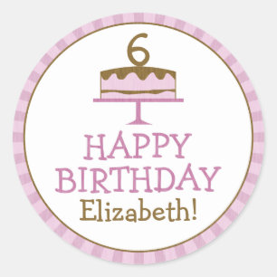 Personalized Birthday Cake Kids Birthday Stickers