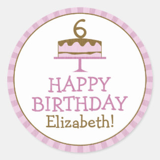 Personalized Birthday Cake Kids Birthday Stickers