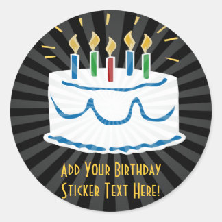 Personalized Birthday Cake Sticker or Favor Label