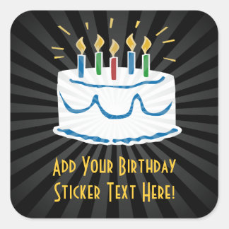 Personalized Birthday Cake Sticker or Favor Label