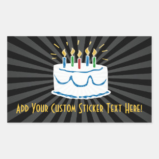 Personalized Birthday Cake Sticker or Wine Label