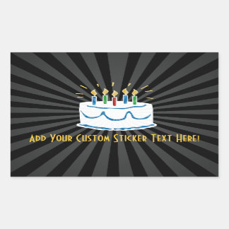 Personalized Birthday Cake Sticker or Wine Label