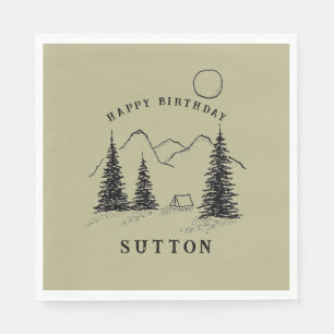 Personalized Birthday Camping Napkins