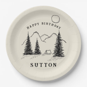 Personalized Birthday Camping  Paper Plates