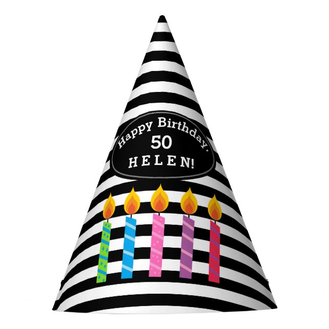 Personalized Birthday Candles Paper Hat (Front)