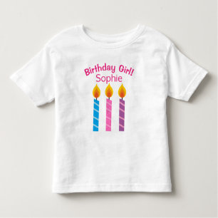 Personalized Birthday Candles Toddler T-Shirt