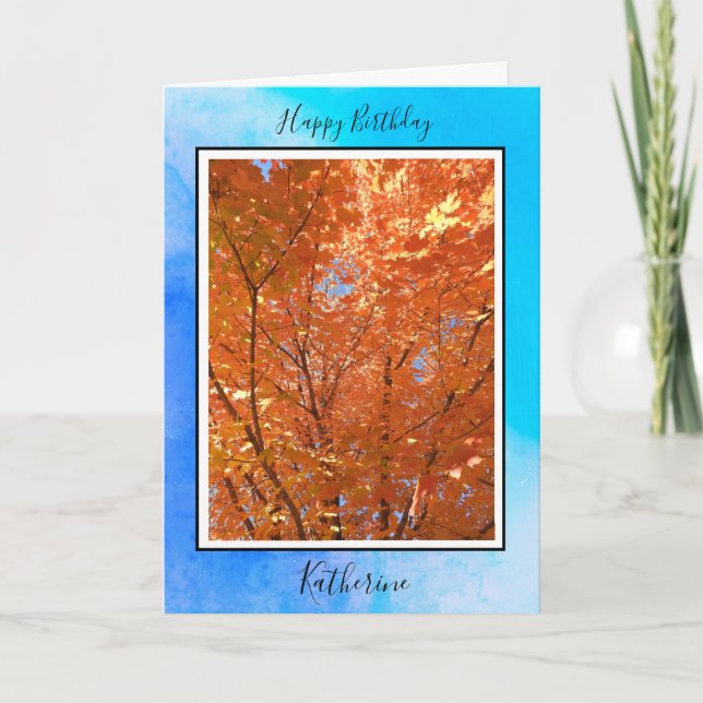 Personalized Birthday Card | Autumn Leaves   (Front)