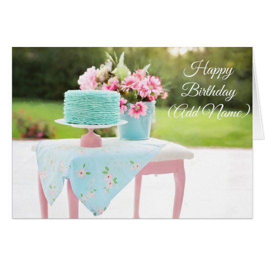 Personalized Birthday Card Floral Chic (Front Horizontal)