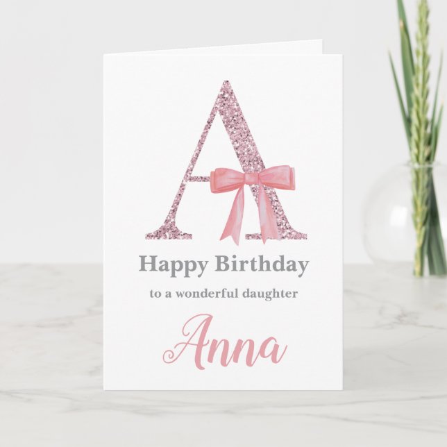 Personalized Birthday Card for Her - Letter A (Front)