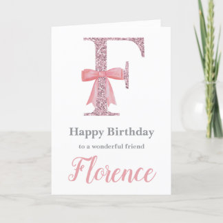 Personalized Birthday Card for Her - Letter F