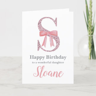 Personalized Birthday Card for Her - Letter S