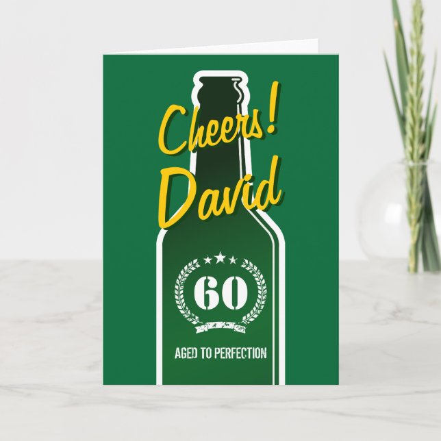 Personalized Birthday card for men | Beer beverage (Front)