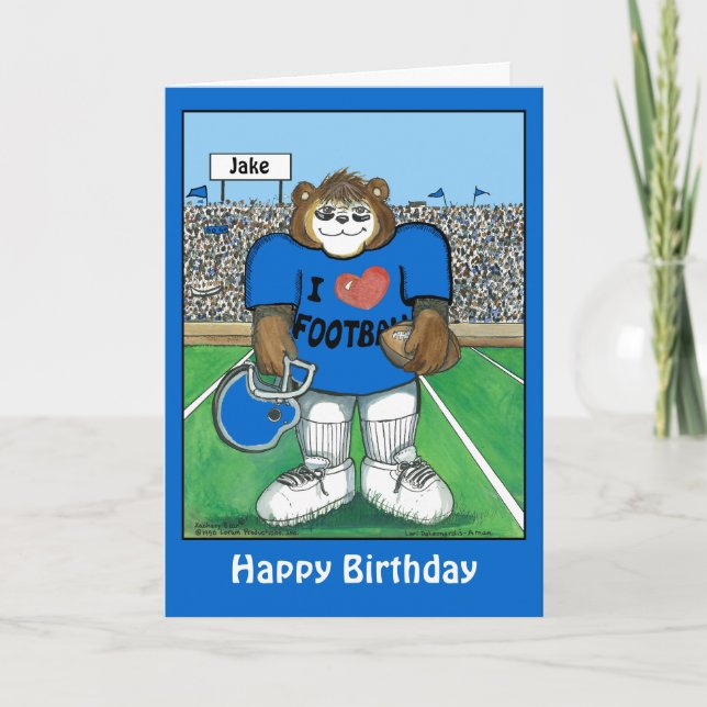 Personalized Birthday Card w/ Football Team Colors (Front)