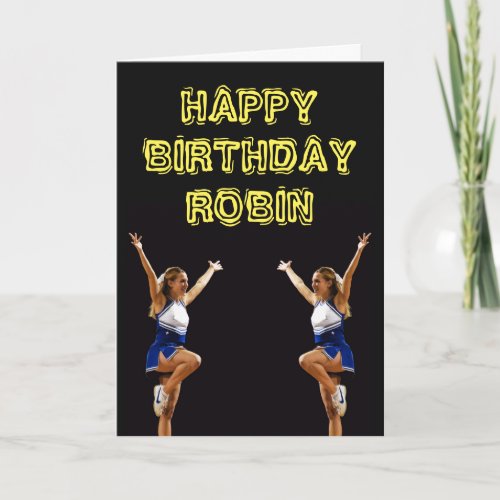 Personalized Birthday Card with Cheerleaders