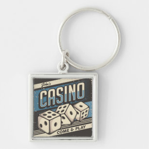 Personalized Birthday Casino Dice Keychain