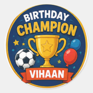 Personalized Birthday Champion Sticker