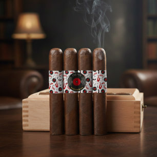 Personalized Birthday Cigar Wraps with Music Vinyl Label
