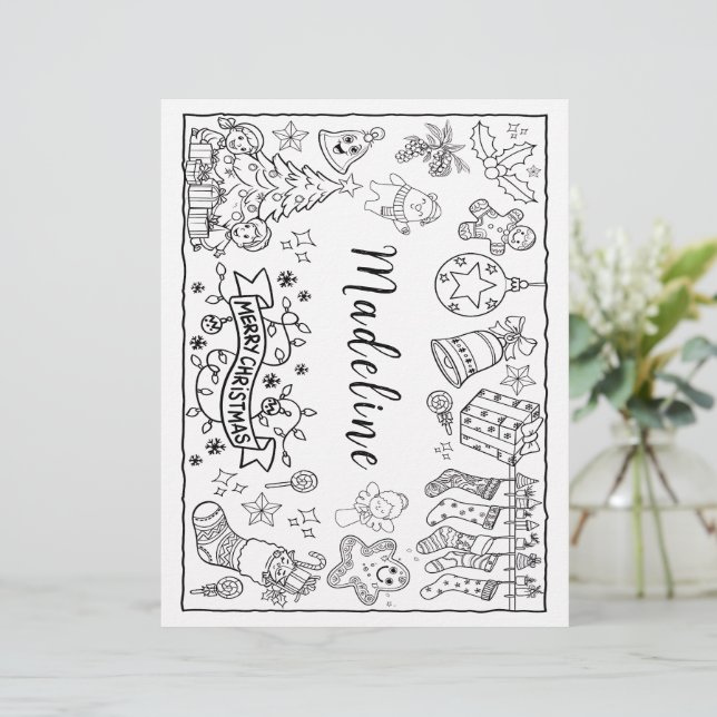 Personalized Birthday Coloring Placemat (Standing Front)