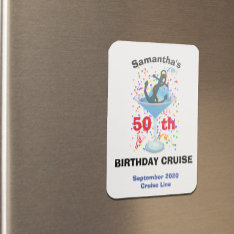Personalized Birthday Cruise Anchor Cocktail Magnet at Zazzle