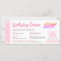 Personalized Birthday Cruise Boarding Pass Invite
