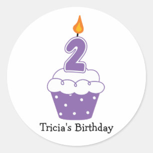 Personalized Birthday Cupcake Stickers
