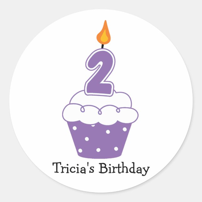 Personalized Birthday Cupcake Stickers (Front)
