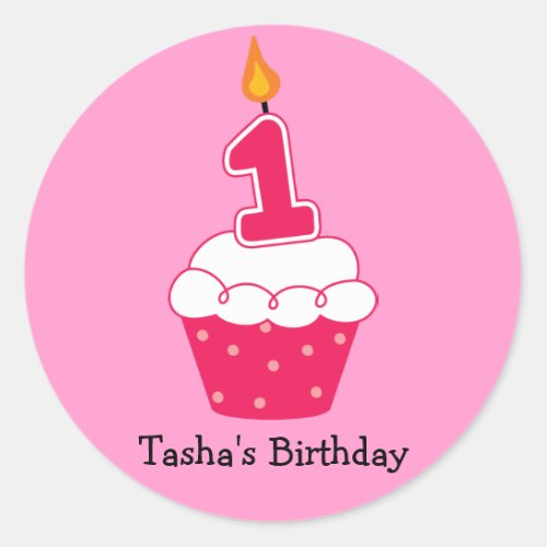 Personalized Birthday Cupcake Stickers