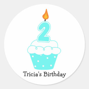 Personalized Birthday Cupcake Stickers