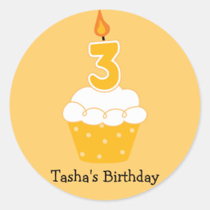 Personalized Birthday Cupcake Stickers