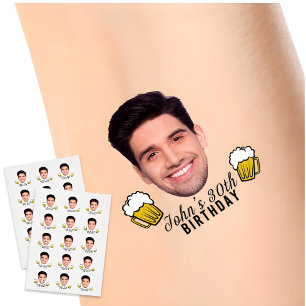 Personalized Birthday Custom Face & Age Tattoo 