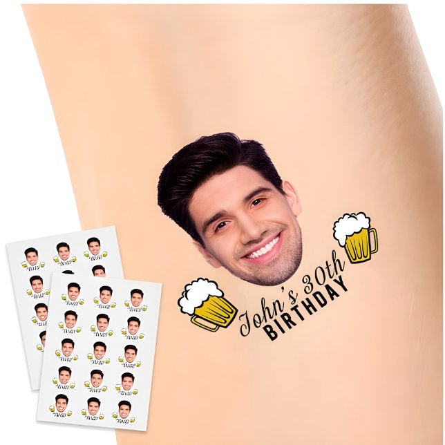 Personalized Birthday Custom Face & Age Tattoo  (Creator Uploaded)