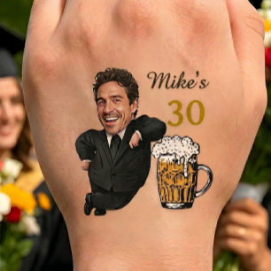 Personalized Birthday Custom Face, Name & Age Temporary Tattoos