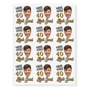 Personalized Birthday Custom Photo, Name & Age Temporary Tattoos