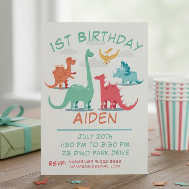 Personalized Birthday Dinosaur Invitation (Creator Uploaded)