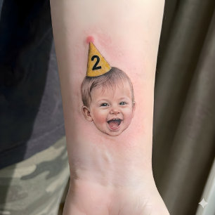 Personalized Birthday Face Custom Photo, Age Party Temporary Tattoos