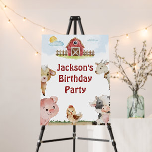 Personalized Birthday Farm Animal Sign