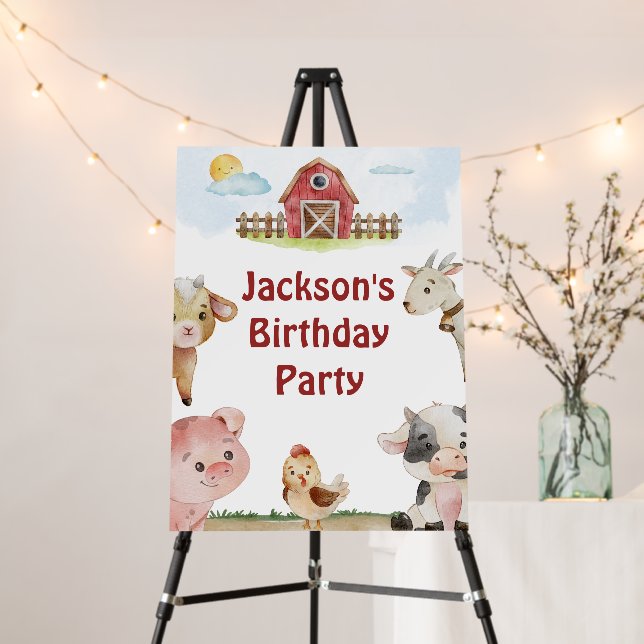 Personalized Birthday Farm Animal Sign (In Situ (Stand))