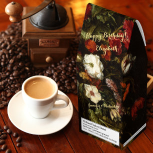 Personalized Birthday Floral Art Premium Freshly Roasted Coffee