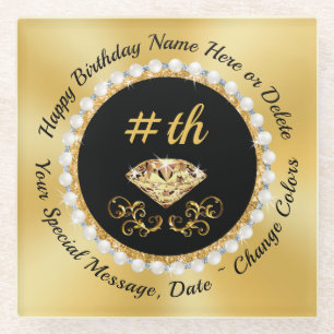 Personalized, Birthday Gift for Elderly Mother, Glass Coaster