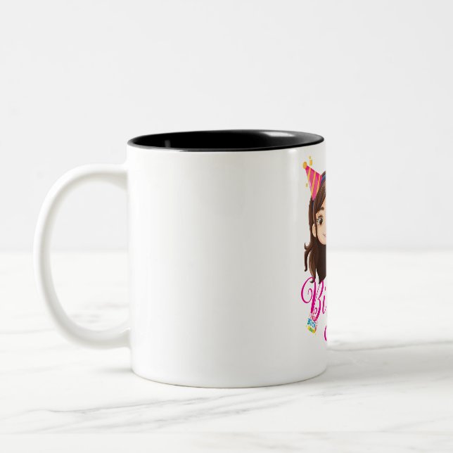 Personalized Birthday Gift for Girls – Custom Name Two-Tone Coffee Mug (Left)