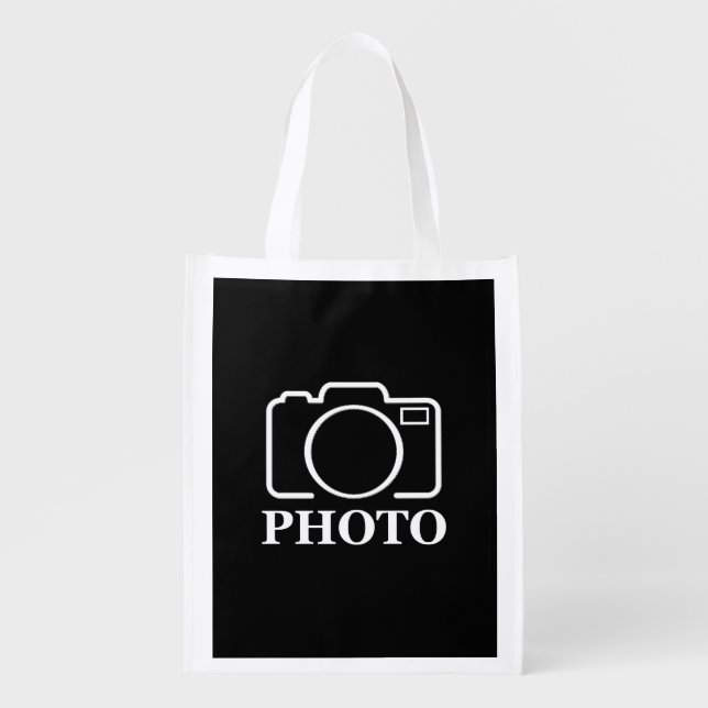 Personalized Birthday Gift Idea Upload Your Photo Grocery Bag (Front)