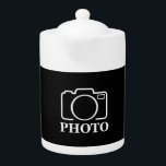 Personalized Birthday Gift Idea Upload Your Photo Teapot<br><div class="desc">You can customize it with your photo,  logo or with your text.  You can place them as you like on the customization page. Modern,  unique,  simple,  or personal,  it's your choice.</div>