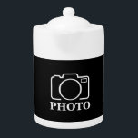 Personalized Birthday Gift Idea Upload Your Photo Teapot<br><div class="desc">You can customize it with your photo,  logo or with your text.  You can place them as you like on the customization page. Modern,  unique,  simple,  or personal,  it's your choice.</div>