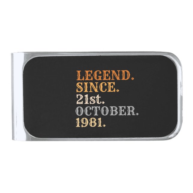 Personalized birthday gifts Add birth date  Silver Finish Money Clip (Front)