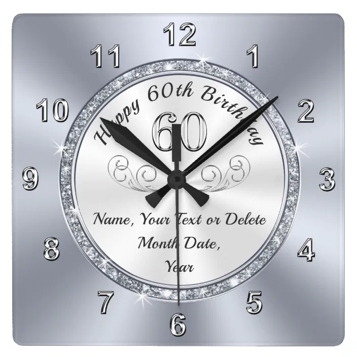 Personalized Birthday Gifts For 60 Year Old Woman Square Wall Clock Zazzle Com - Photo Wall Clock Gifts