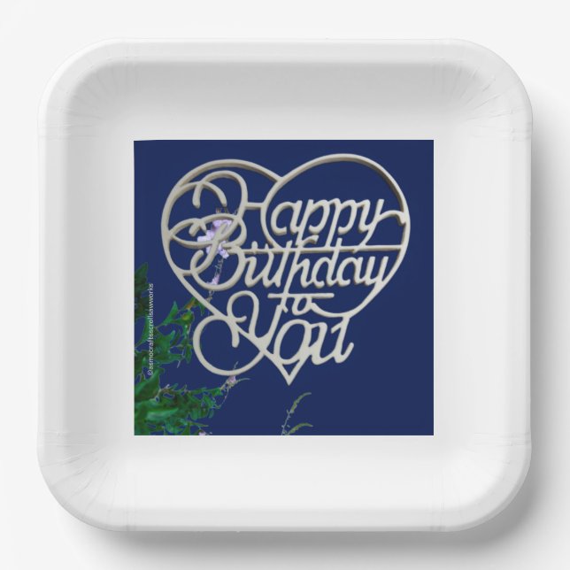 Personalized Birthday Gifts Square Paper Plates (Front)