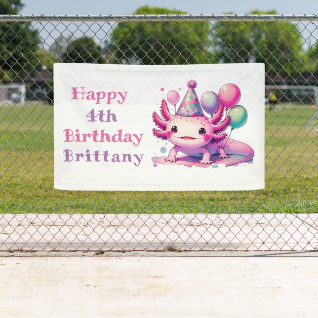 Personalized Birthday Girl | Anime Axolotl Banner (Insitu)