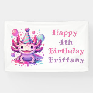 Personalized Birthday Girl Anime Axolotl Banner